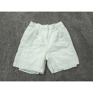 Rachel Zoe Shorts Womens 6 White Inseam: 6" High Rise Linen Blend Lined Relaxed